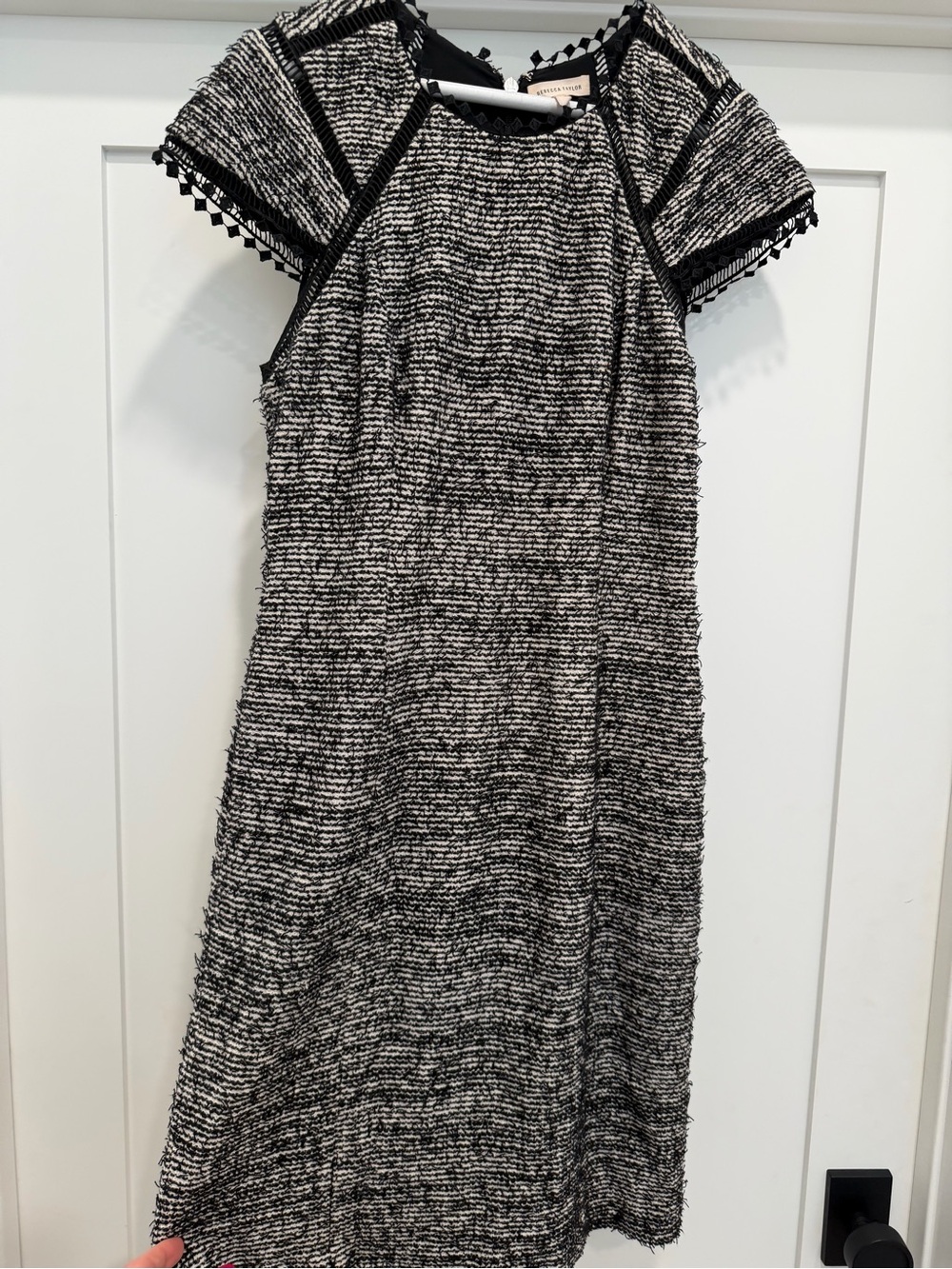 Rebecca Taylor Black & White Textured Midi Dress